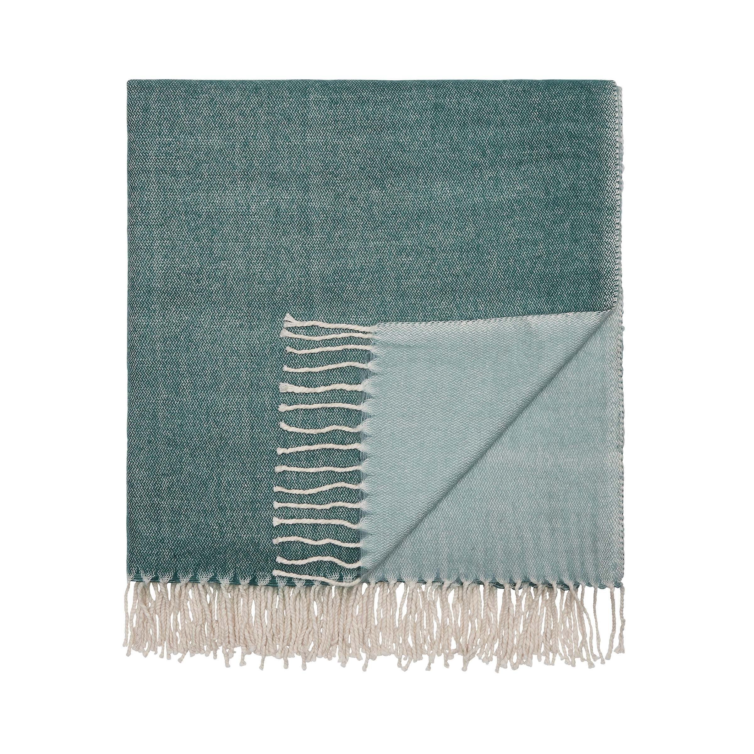 Palm Leaf Wool Throw By Clarissa Hulse In Forest Green